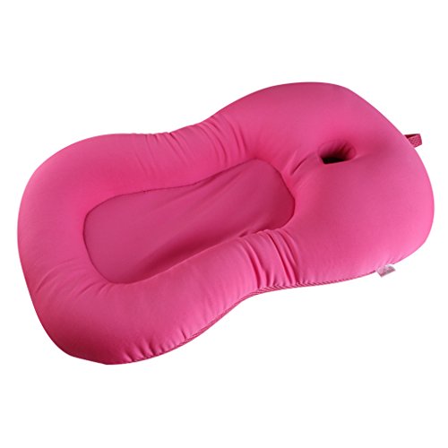 Baby Bath Mat, KAKIBLIN Baby Bathtub Cushion Soft Anti-Slip Bath Pad 0-6 Month Infant Bath Pillow, Pink - color: Pink