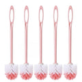 12 Pcs Extra Long Handled Toilet Brush for Bathroom 17.3 Inch Pink Toilet Brush Bulk with Hook Hole Household Cleaning Supplies Space Saving for Storage, Deep Cleaning, Nylon Bristles - color: Pink