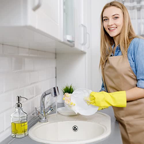 JASAI Antique Design Soap Dispenser with Rust Proof 304 Stainless Steel Pump, Refillable Glass Soap Dispenser with 10Pcs Clear Stickers, Premium Kitchen & Bathroom Soap Dispenser - color: 1 Pack