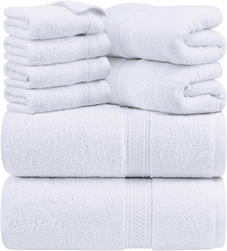 Utopia Towels Set, 16 Bath Towels, 16 Hand Towels, and 32 Washcloths, 600 GSM Ring Spun Cotton Highly Absorbent Towels for Bathroom, Shower Towel, (Pack of 64) (White) - color: White, size: 64 Pieces Towel Set