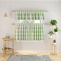 3 Pc Cotton Classic Country Farmhouse Kitchen Window Curtain -Mint Green & White Buffalo Check Tier & Valance Set, 54" x 18" / 27" x 30" - color: Plaids Mint Green&white, size: 27"W x 30"L (Pack of 3)