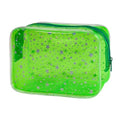 Waterproof Makeup Bag with Silver Stars, Pink Clear Cosmetic Pouch, 7x2.3x4.7 Inches, TSA Approved Travel Toiletry Organizer, 2 Pack (Green+Star) - color: Green+Star