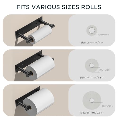FORIOUS Toilet Paper Holder Wall Mount, Stainless Steel Rustproof Double Post Pivoting Tissue Roll Holder for Bathroom, Commercial Toilet Paper Dispenser (Matte Black, Modern Square 1 Pack) - color: Matte Black