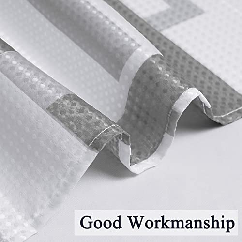 Naturoom Grey Shower Curtains W 72 x H 72,Modern Geometric Curtain Set Grey and White Shower Curtains for Bathroom Decor,Water Repellent Fabric Washable Bath Curtain,72x72