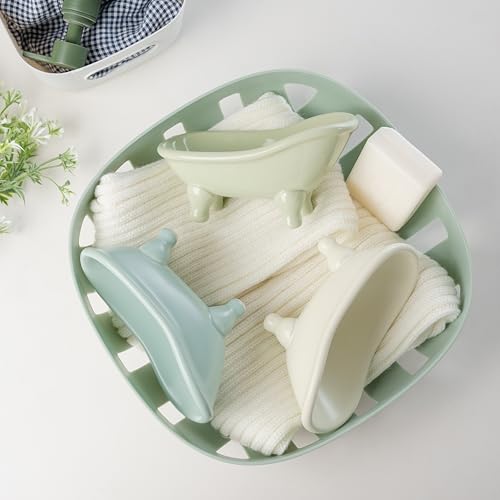 5.6" Ceramic Mini Bathtub Soap Dish Decortative Clawfoot Bathroom Soap Dish (Crème) - color: Crème