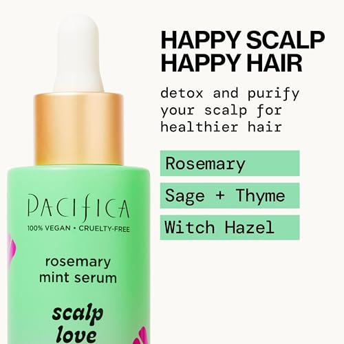 Pacifica Serum and Scalp Scrub Set – Rosemary Mint Scalp Love with Witch Hazel for Detox and Dry Itchy Scalp Relief, Vegan & Cruelty-Free, 2 oz & 4 oz (Set of 2) - style: Serum & Detox