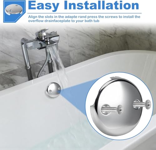 Overflow Faceplate Tub Drain Trim Kit (Silver 2) - color: Silver 2
