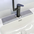 Kitchen Sink Faucet Mat, 17.7'' Diatomite Quick Drying Stone Sink Tray, Prevents Moisture Buildup, Suitable for Bathroom Kitchen Counter Top Faucet Around Splash Guard[Light Gray, 17.7" x 3.9"]