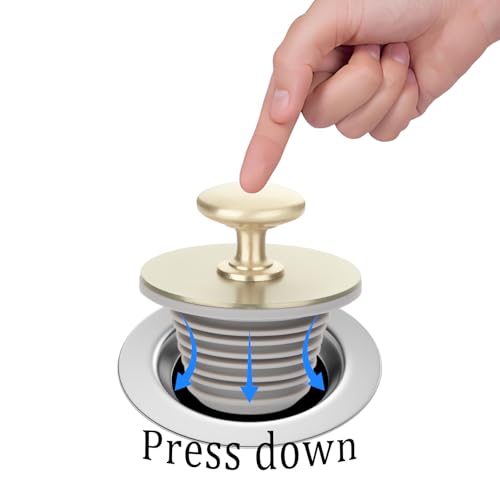 Bathtub Drain Stopper,Tub Silicone Stopper,Bathtub Drain Replacement Accessories,Suitable for Bathtubs,Sinks,Washbasin Drain Ooutlet Rubber Drain Stopper (Gold) - color: Gold