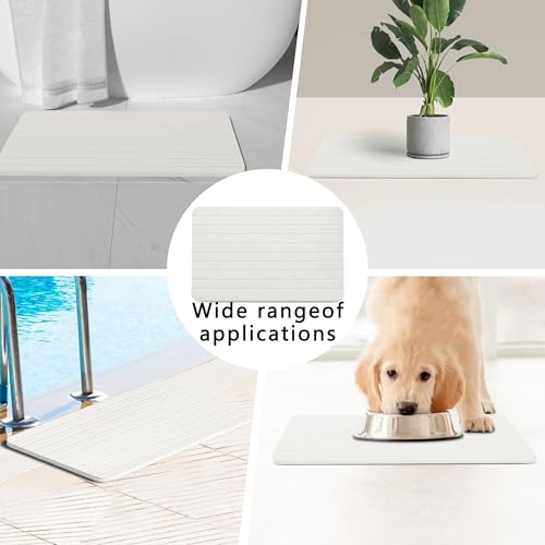 YEECOPON Stone Bath Mat Diatomaceous Earth Bath Mat Non-Slip Super Absorbent Bath Mats for Bathroom Quick Drying Diatomite Stone Shower Mat Large Natural Easy to Clean