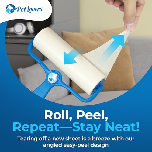 PetLovers 6.3" Extra Sticky Lint Roller 4 Pack of Large Refills Only - No Handle Included - 90 Sheets Per Refill 360 Sheets Total 4 Pack - size: 4 Pack Large Lint Roller Refills