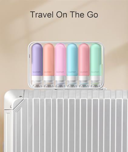 Quatish Travel Bottle for Toiletries 6 Pack, Original Patented Leakproof 3oz Tsa Approved Travel Size Container, BPA Free Silicone Shampoo and Conditioner Bottle, Cruise Camping Essentials, Periwinkle - color: Periwinkle