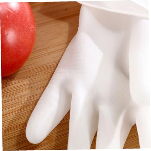 HANABASS Household Waterproof Cleaning Gloves 4-pair Set, White Latex Plastic Steel Material, Size L, Anti-slip Kitchen and Toilet Gloves for Home Cleaning and Dishwashing Tasks