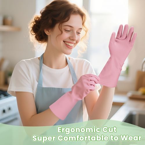 Jsocoah Cleaning Gloves for Dishwashing, 4/5 Pairs Reusable Kitchen Gloves for Wash, Household Cleaning Glove for Dishes Pet - color: Multicolor-5 Pairs