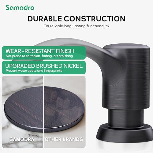 SAMODRA Built-in Kitchen Sink Soap Dispenser with Extension Tube Kit - Oil-Rubbed Bronze Finish, Leak-Proof Design, No Top Refill Required (39" Tube) - color: Oil-rubbed Bronze, style: 39" Tube