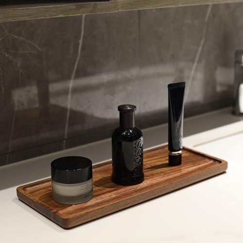 Bathroom Vanity Tray, Bathroom Tray for Counter, Toilet Tank Tray, Wood Bathroom Tray for Organizing and Home Decor (11.8 x 5.1 x 0.8 inch) - size: 11.8" x 5.1" x 0.8"