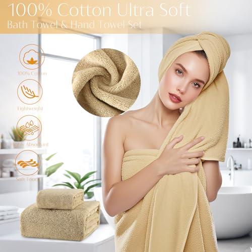32PCS Bathroom Accessories Set Bathroom Set,Beige Shower Curtain Set,Bath Towel Set,Hand Towel,Toilet Brush,Trash Can & 3PCS Soap Dispenser - size: Bath Set+Shower Curtain+Towel Set, style: Beige