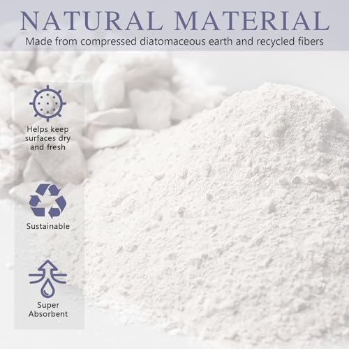Nuanchu Large Stone Bath Mat 31.2" x 23.3" - Foldable Diatomite Bath Mat with Anti-Slip Pad Quick-Dry Large Bathroom Non-Slip Absorbent and Easy to Clean for Shower Entryway Kitchen Counter (White) - color: White