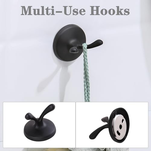 4 Pieces Matte Black Bathroom Hardware Set,Wall Mounted 23.6 inch Towel Bar Set Matte Black,Towel Rack Set,Toilet Paper Holder,Matte Black Bathroom Accessories Set, YM0254-B - color: Matte Black