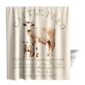 Rustic Fabric Shower Curtain Sets Farmhouse Bathroom Decor Sets Abstract Animal Cattle Feed Cow with Hooks Waterproof Washable Ivory White 60Wx72H Teal - size: 60"W x 72"L (Pack of 1)