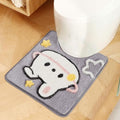 Cute U-Shaped Toilet Mat, Ultra Soft Microfiber Bathroom Rug Non Slip Toilet Mat Water Absorbent Shower Rug, 20 x 22 Inches, Star - color: Star Rabbit