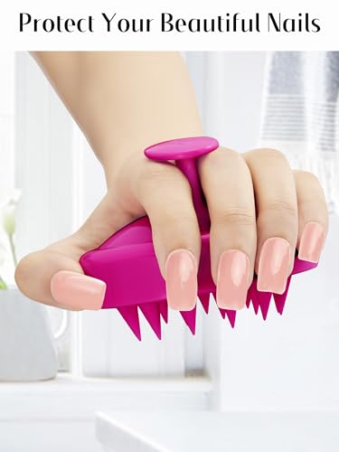 HEETA Scalp Massager Hair Growth, Soft Silicone Scalp Scrubber Shampoo Brush for Exfoliation, Dandruff Removal Head Massage Stress Relax, Wet & Dry Use for Thick Thin Curly Hair Care, Hot Pink - color: Hot Pink