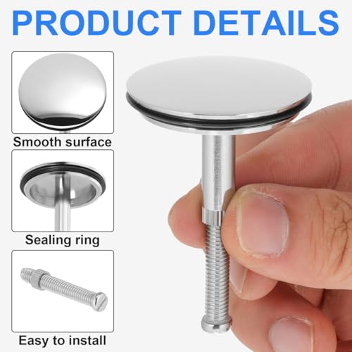 Universal Bathtub Sink Drain Stopper & Plug in One, Copper Hair Catch - color: Black, size: 6.7X4.3X4.3CM
