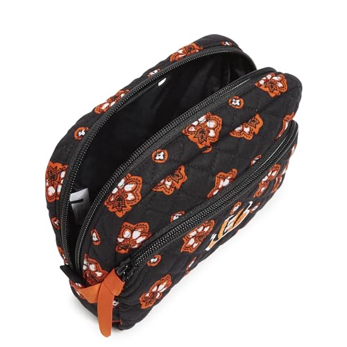 Vera Bradley Women's Cotton Nfl Medium Cosmetic Makeup Organizer Bag (Multiple Teams Available) - color: Black/Orange Bandana with Cincinnati Bengals, size: One Size