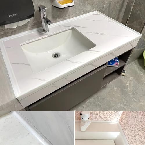 Water Barrier for Sink,Shower Threshold Water Dam Barrier,Waterproof Barrier Bathroom,Collapsible Silicone Strip Trim Splash Guard (White-2M) - size: White 2m