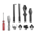 10Pcs Drain Snake Attachment Kit for Heavy-Duty Cables, for RIDGID K-400 C-4 C-6 C-7 C-8 and C-9 Drain Cleaning Machine, for 5/8" 16mm Drain Snake Cable Heads Tips - size: Heavy Duty 9PCS(4 Cutter Head+ 5 Auger)