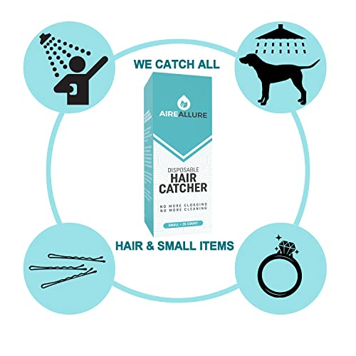 Aire Allure, 25 Pack, Hair Catcher for Bathroom Sink or Bathtub, White, Small - size: Small
