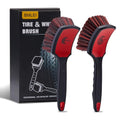 BMLEI Wheel & Tire Brush Set, 2 Pack Car Wheel Brush & Tire Cleaner Brushes, Soft Bristle Rim Brush and Stiff Tire Scrub Brush, Scratch-Free Wheel Cleaning Kit for Car Detailing, Trucks, SUVs - color: Red&black