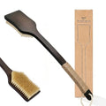 Back Scrubber Shower Brush,Dry Brushing Body Brush with 17.7 Inch Curved Long Handle, Natural Bristles for Lymphatic Drainage, Soft & Stiff Bristles Available (Natural Fiber, Soft) - color: Natural Fiber, size: SOFT