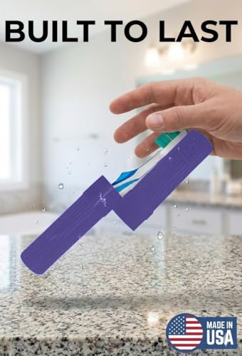 American Comb Toothbrush Holder - Purple, Made in USA, with Ventilation Holes, for Toothbrush Covers, Toothbrush Holder, Toothbrush Soft, Durable Design, Hygienic Bathroom Accessory - color: Purple