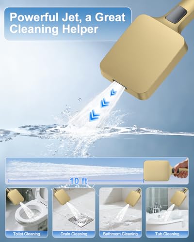 Shower System 13-Inch Rainfall Shower Head - 3 Setting Handheld Sprayer, Complete Bathroom Set with Faucet Mixer Trim Kit & Valve Brushed Gold - color: Brushed Gold, size: 13''