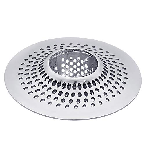 LEKEYE Drain Hair Catcher/Bathtub Shower Drain Hair Trap/Strainer Stainless Steel Drain Protector(Patented Product) - color: Silver