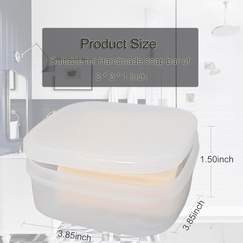 Travel Soap Dish, Soap Box Case with Bar Soap Saver Pad Portable Soap Rest for Bathroom Shower Home Outdoor Gym Fitness Vonpri (Translucent 1Pack) - color: Translucent 1pack
