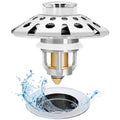 AzWzz Bathroom Sink Stopper,Sink Hair Catcher,Bathroom Sink Drain Strainer Pop Up Drain Cover Plug,Universal for 1.1 to 1.65in Sink Drain Hole - color: Chrome Silver, style: Bathroom Sink Stopper with Hair Catcher