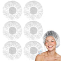 MAQIHAN 6 Shower Cap Reusable Waterproof - Large Plastic Shower Caps Hair Treatment Deep Conditioning Cap Shower Hat Hair Care Bathing Travel Essentials Washable Cover Women Men Long Hair Accessories - size: Large