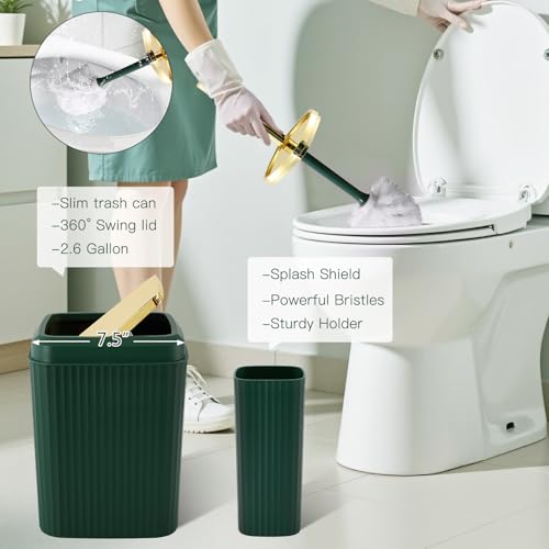 32PCS Bathroom Sets with Shower Curtain and Rugs-Dark Green Bathroom Accessories,Non Slip Bathroom Rugs Set with Toilet Lid Cover, Waterproof Shower Curtain, 3PC Soap Dispenser with Trash Can - size: Bath Set+Oil Paint Shower Curtain+Bath Rugs, style: Dar