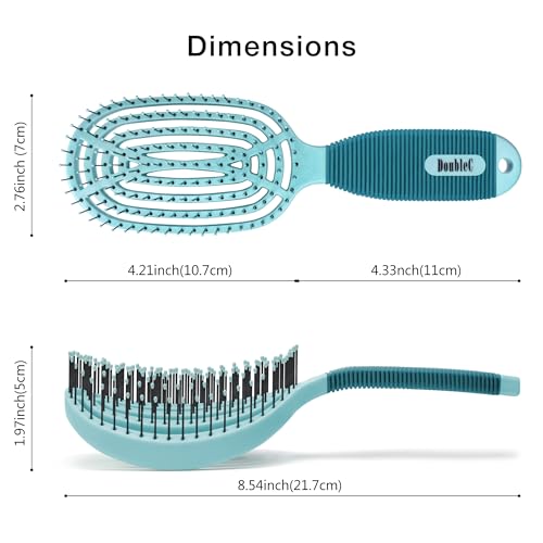 NuWay® DoubleC® Detangling Hair Brush – The Original Home Scalp-Care Brush – Patented Double Curved Scalp Care Hairbrush for Gentle Detangling, Volume Styling & Wet or Dry Hair (Grass Green) - color: Grass Green