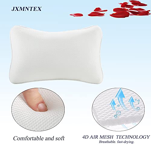 Bath Pillow for Tub, Non Slip, Breathable Soft, Comfortable Head Neck Support, Machine Washable, 2 Suction Cups(Off White) - color: Off -White