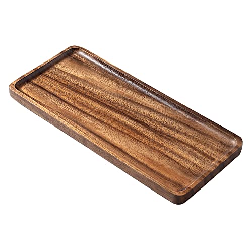 Bathroom Long Vanity Trays, 1PCS Wooden Toilet Tank Storage Tray, Farmhouse Wood Tray Kitchen Living Room Counter Top Organizers for Small Things, Table Sink Holders 11 x 4 inch - color: Square