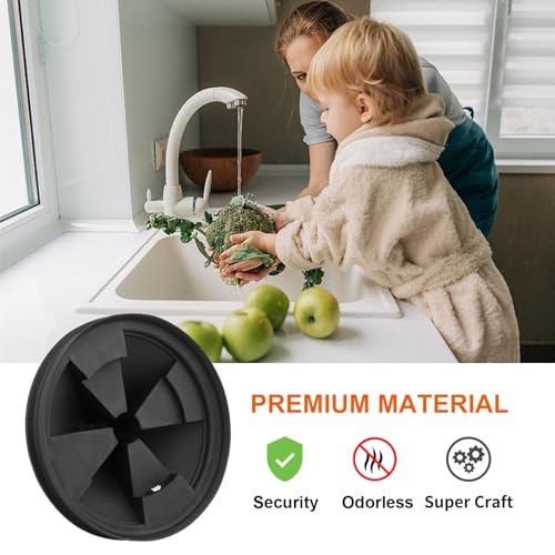 2Pcs 3 3/8" Garbage Disposal Splash Guard, Quiet Garbage Disposal Rubber Drain Insert, Sink Splash Guard QCB-AM Replacement for InSinErator Evolution Series, Removable Garbage Disposal Parts - color: Black 3 3/8" 2pack