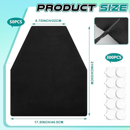 50 Pack Disposable Urinal Floor Mats Nonwoven Restroom Splash Pads with 300 Adhesive Dots 17.5" x 21" Mats Commercial Mens Bathroom Tile Protection Office Bar School Gym Facility Use(Black) - color: Black