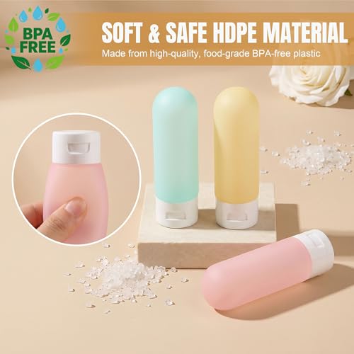 DEWSENSI 20 Pack Travel Bottles Set for Toiletries TSA Approved, Leak Proof Travel Size Containers Kit Portable Refillable Travel Accessories for Shampoo Conditioner Lotion Liquids - color: multi-color B