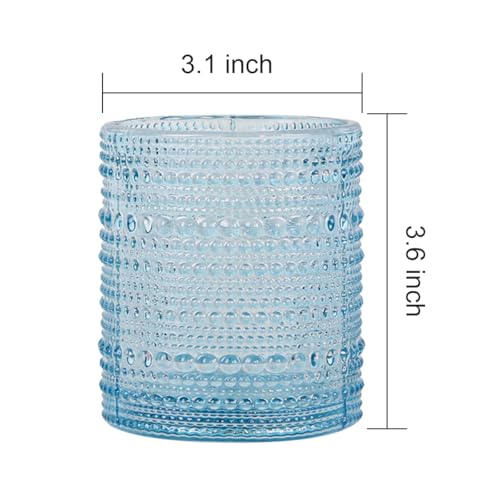 Blue Toothbrush Holders for Bathrooms, Glass Toothbrush Holder with 2 Slot Divider, 10oz Bathroom Tumbler and Mouthwash Cup, Tooth Brush Holder for Brushes, Toothpaste - color: Blue
