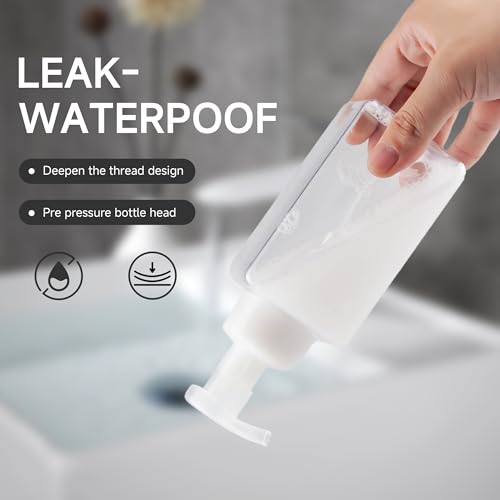 15OZ Foaming Soap Dispenser, 2-Pack Plastic Hand Soap Dispenser, Refillable Leakproof Foam Pump Bottle with Waterproof Labels, for Shampoo, Body Wash - color: Clear, size: 450ML