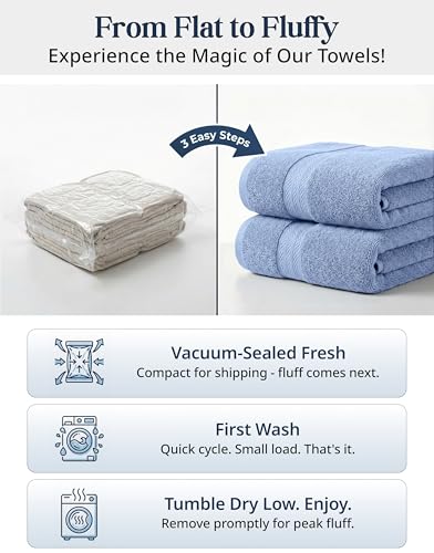 LANE LINEN 100% Cotton Bath Towels 16 Piece Set - Super Soft, Quick Dry & Absorbent - 4 Bath, 8 Washcloths, 4 Hand Towels for Bathroom - Hotel Quality, Minimal Lint after 3 Washes - Cerulean Blue - color: 07: Cerulean Blue