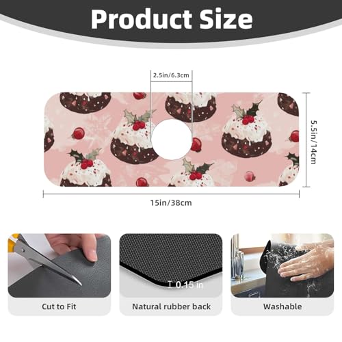 Faucet Draining Mat For Kitchen Sink, Cream Puddings Diatom Mud Absorbent Drain Pad For Bathroom Kitchen Sink Splash Guard Drying Mat - color: Cream Puddings